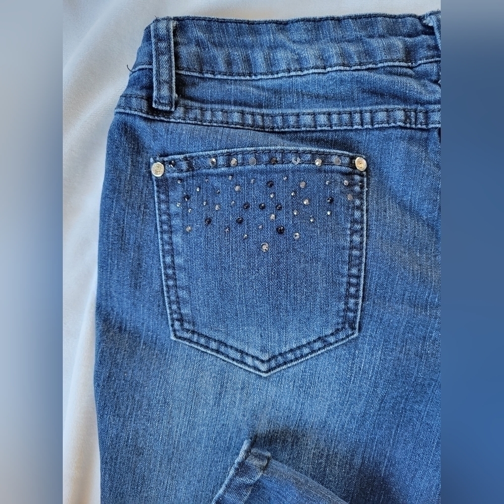 Earl Jeans blue embellished dark wash jeans 11 - Picture 9 of 11